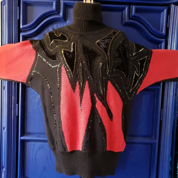 Vintage Velvet Sequin Beaded Maximalist Sweater - Picture 7 of 14